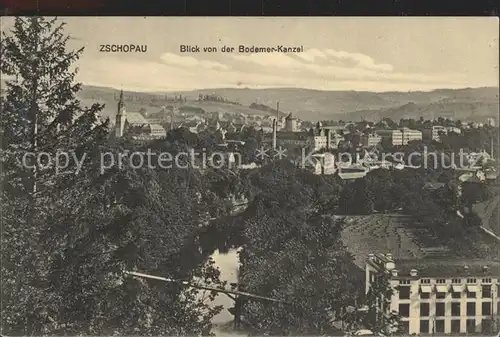 Zschopau Blick von der Bodemer Kanzel Kat. Zschopau