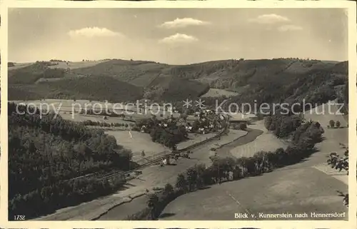 Hennersdorf Augustusburg Panorama Blick vom Kunnerstein Kat. Augustusburg