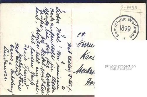 Bad Elster Panorama Stempel Wollmann Sammlung 1899 Kat. Bad Elster