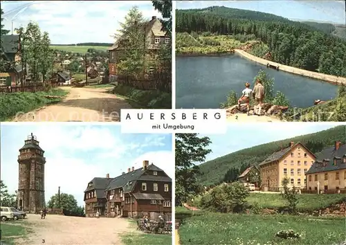 Auersberg Wildenthal mit Umgebung Aussichtsturm Berghaus Talsperre Sperrmauer Kat. Eibenstock