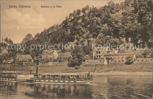 Rathen Saechsische Schweiz Kurort Elbe Dampfer Kat. Rathen Sachsen