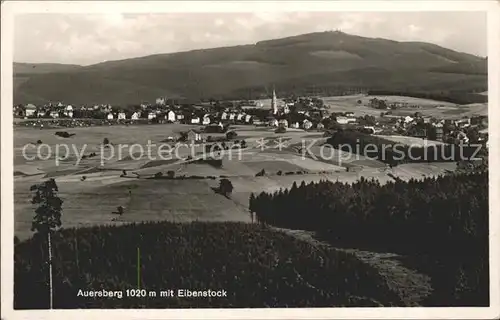 Eibenstock Panorama mit Auersberg Erzgebirge Kat. Eibenstock