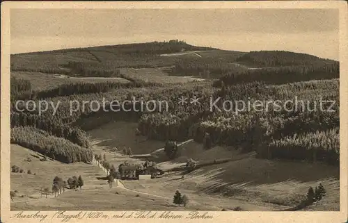 Auersberg Wildenthal Panorama Tal der kleinen Bockau Aussichtsturm Berghotel Kat. Eibenstock