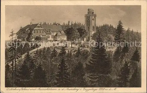 Auersberg Wildenthal Unterkunftshaus und Aussichtsturm Erzgebirge Kat. Eibenstock