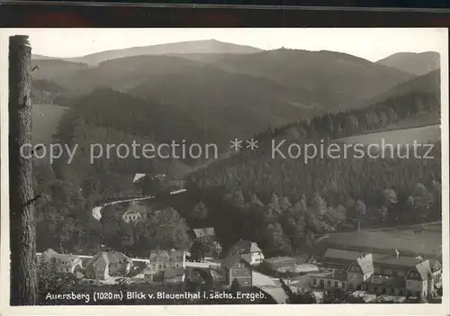 Blauenthal Erzgebirge Panorama Blick zum Auersberg Bromsilber Kat. Eibenstock