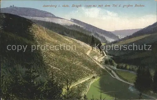 Auersberg Wildenthal mit Tal der grossen Bockau Erzgebirge Kat. Eibenstock