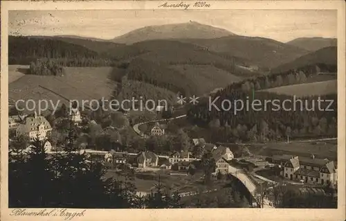 Blauenthal Erzgebirge mit Blick zum Auersberg Aussichtsturm Unterkunftshaus Kat. Eibenstock