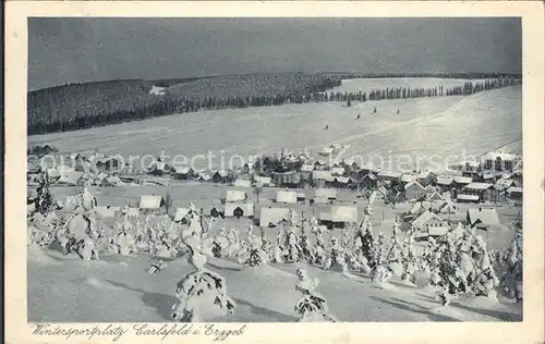 Carlsfeld Erzgebirge Panorama Wintersportplatz Kat. Eibenstock