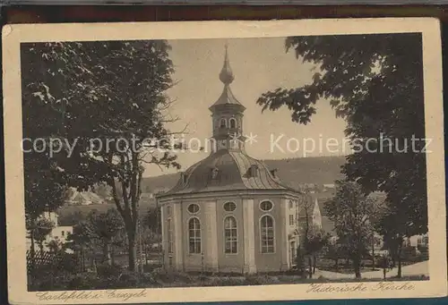 Carlsfeld Erzgebirge Historische Kirche 17. Jhdt. Kupfertiefdruck Kat. Eibenstock