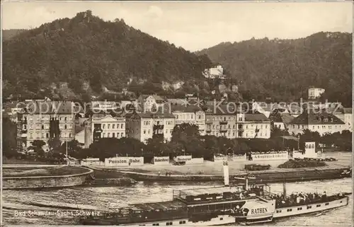 Bad Schandau Partie an der Elbe Dampfer Kat. Bad Schandau