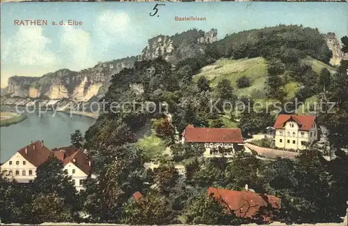 Rathen Saechsische Schweiz Elbtal Basteifelsen Elbsandsteingebirge Kat. Rathen Sachsen
