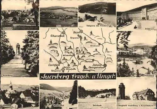 Auersberg Wildenthal und Umgebung Talsperre Berghotel Aussichtsturm Kat. Eibenstock