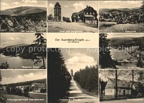 Auersberg Wildenthal und Umgebung Aussichtsturm Berggasthaus Kat. Eibenstock