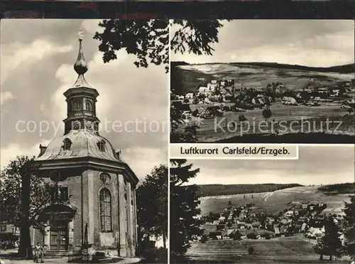 Carlsfeld Erzgebirge Historische Kirche Panorama Luftkurort Kat. Eibenstock