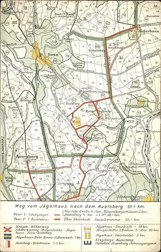 Auersberg Wildenthal Gebietskarte Kat. Eibenstock