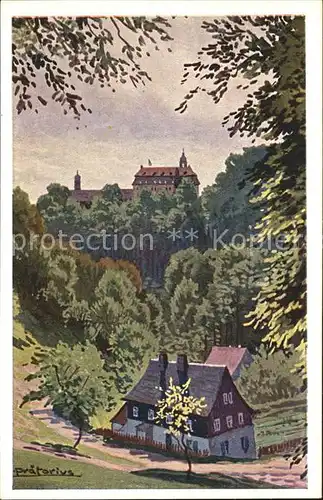 Lichtenwalde Sachsen Schloss Lichtenwalde Kuenstlerkarte / Niederwiesa /Mittelsachsen LKR