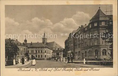 Rodewisch Hotel Rudolph Kirche Postamt Kat. Rodewisch