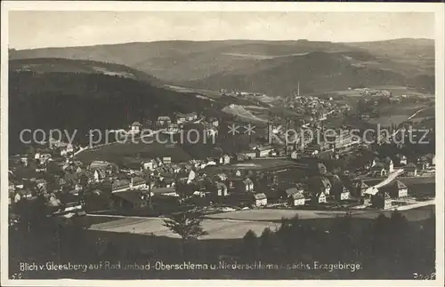 Oberschlema Erzgebirge Blick von Gleesberg Kat. Bad Schlema