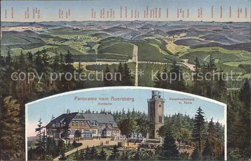 Auersberg Wildenthal Panorama Unterkunftshaus Aussichtsturm Kat. Eibenstock