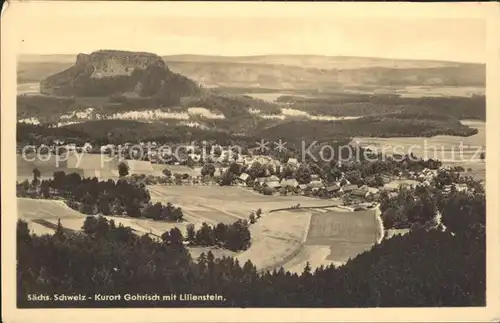 Gohrisch Gesamtansicht mit Lilienstein Kat. Gohrisch