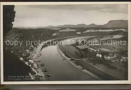 Rathen Saechsische Schweiz Elbepartie mit Lilienstein Kat. Rathen Sachsen