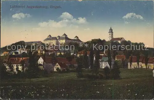 Augustusburg Ortsblick mit Schloss Augustusburg Kat. Augustusburg