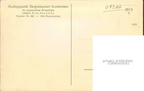 Augustusburg Kunnerstein mit Erzgebirgsbastei Kat. Augustusburg