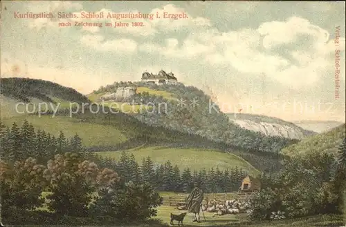 Augustusburg mit Schloss Kuenstlerkarte Kat. Augustusburg