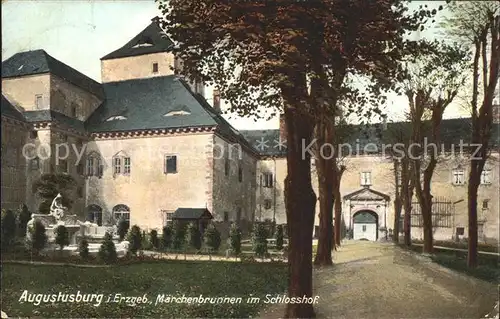 Augustusburg Schlosshof Maerchenbrunnen Kat. Augustusburg