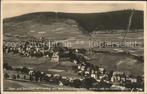 Oberwiesenthal Erzgebirge mit Boehmisch Wiesenthal und Fichtelberg Kat. Oberwiesenthal