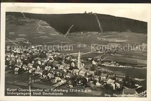 Oberwiesenthal Erzgebirge mit Fichtelberg Fliegeraufnahme Kat. Oberwiesenthal