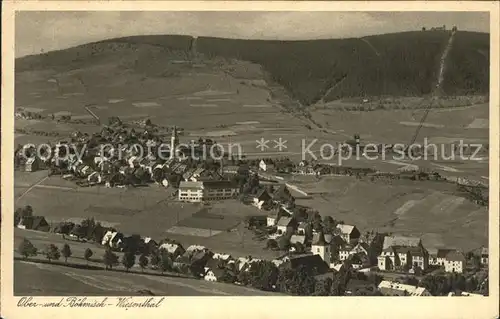 Oberwiesenthal Erzgebirge mit Boehmisch Wiesenthal und Fichtelberg Kat. Oberwiesenthal