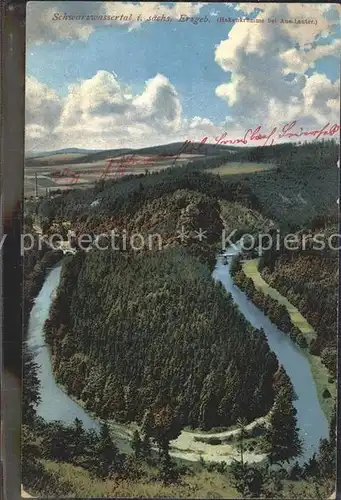 Aue Erzgebirge Lauter Kakenkruemme Schwarzwassertal Fliegeraufnahme Kat. Aue