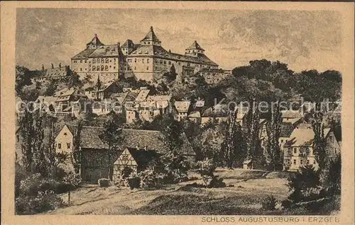 Augustusburg mit Schloss Kuenstlerkarte  Kat. Augustusburg