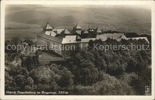 Augustusburg Fliegeraufnahme Schloss Kat. Augustusburg