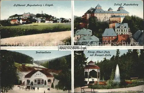 Augustusburg Schloss Drahtseilbahn Koenig Albert Platz mit Konzert Halle Kat. Augustusburg