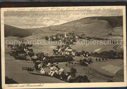 Oberwiesenthal Erzgebirge mit Boehmisch Wiesenthal Kat. Oberwiesenthal