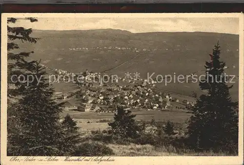 Oberwiesenthal Erzgebirge mit Unter  und Boehmisch Wiesenthal Kat. Oberwiesenthal