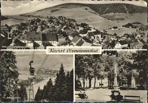 Oberwiesenthal Erzgebirge mit Fichtelberg Markt Schwebebahn Kat. Oberwiesenthal