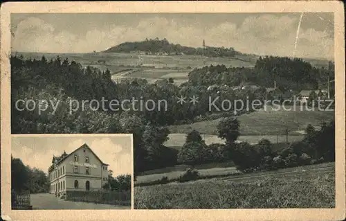 Augustusburg Hoellengrund mit Schellenberg und Schloss Augustusburg Kat. Augustusburg