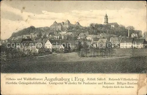 Augustusburg Ortsansicht mit Schloss Augustusburg Kat. Augustusburg