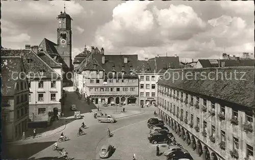 Memmingen Marktplatz mit Steuerhaus und St. Martinskirche Kat. Memmingen