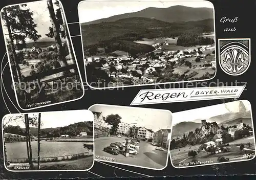 Regen Ruine Weissenfels Marktplatz Stausee  Kat. Regen