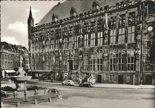 Aachen Rathaus mit Kaiser Karl Brunnen Kat. Aachen