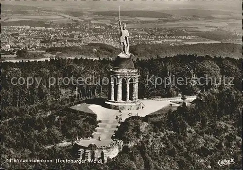 Hermannsdenkmal Fliegeraufnahme Kat. Detmold