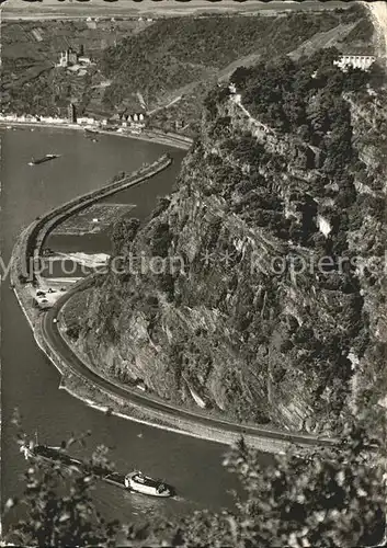 Loreley Lorelei mit Burg Katz Kat. Sankt Goarshausen