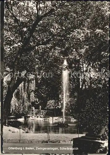 Offenburg Zwingeranlagen Schwaeneteich Kat. Offenburg