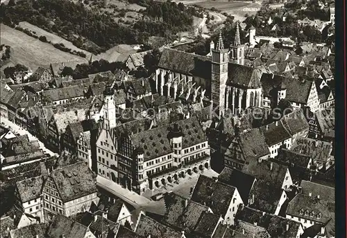 Rothenburg Tauber Fliegeraufnahme mit Rathaus Kirche Kat. Rothenburg ob der Tauber