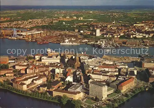 Kiel Fliegeraufnahme mit Werften und Ostufer Kat. Kiel