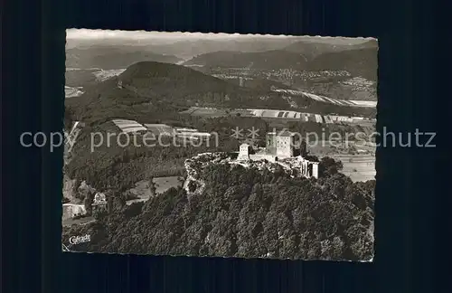 Annweiler Trifels Fliegeraufnahme Reichsburg mit Kurhaus Kat. Annweiler am Trifels